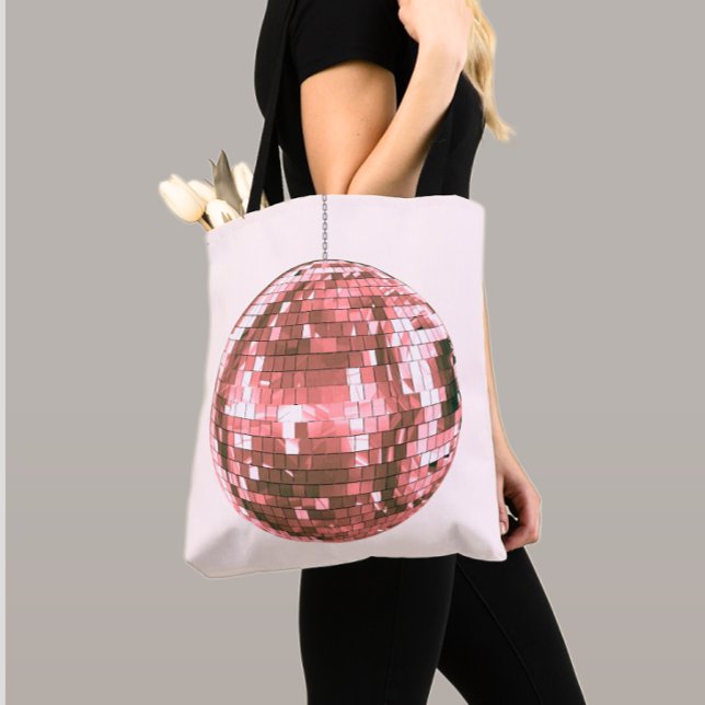 Pink Disco Ball Bag, Retro Style, Cool Girl Tote Bag (Creator Uploaded)