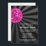 Pink Disco Ball Bat Mitzvah Invitations<br><div class="desc">A unique disco themed Bat Mitzvah invitation. Featuring a pink disco ball on a black background. Modern and trendy -- Easily customize for your event!</div>
