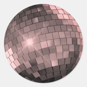 Pink Disco Ball Classic Round Sticker