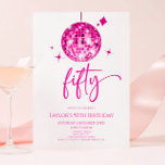 Pink Disco Ball Fifty 50th Birthday Party Invitation<br><div class="desc">This is a Pink Disco Ball Fifty 50th Birthday Party Invitation!</div>