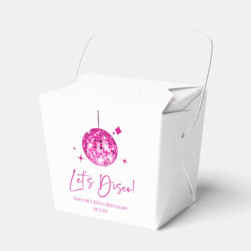 Pink Disco Ball Lets Disco Birthday Party Favor Boxes