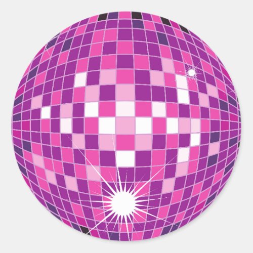 Pink Disco Ball Pattern Classic Round Sticker