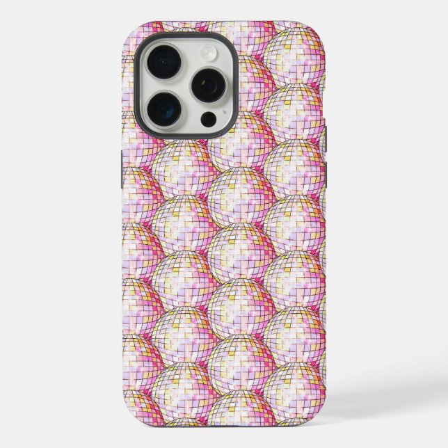 Pink Disco Ball Pattern iPhone Case (Back)