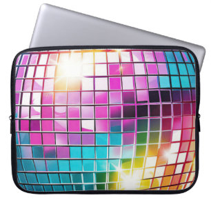 Pink Disco Ball Pattern Laptop Sleeve
