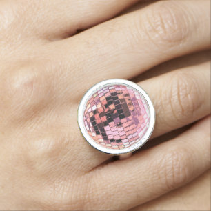 Pink Disco Ball Ring
