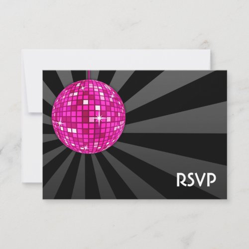 Pink Disco Ball RSVP