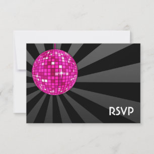 Pink Disco Ball RSVP Card