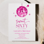 Pink Disco Ball Sweet Sixty 60th Birthday Party Invitation<br><div class="desc">This is a Pink Disco Ball Sweet Sixty 60th Birthday Party Invitation!</div>