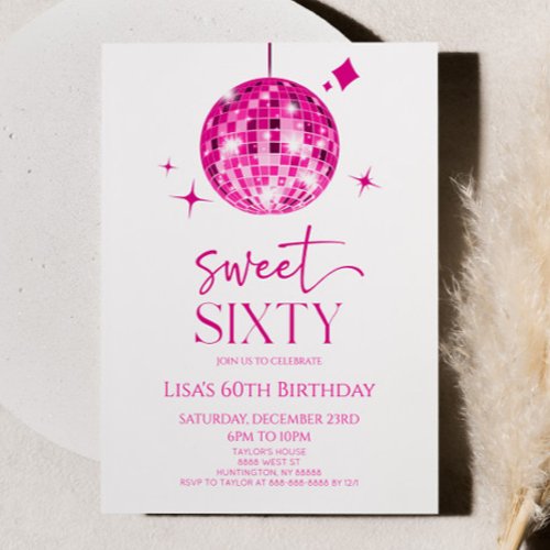 Pink Disco Ball Sweet Sixty 60th Birthday Party