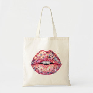 Pink disco ball   tote bag