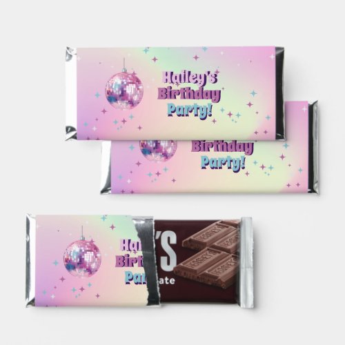 Pink Disco Birthday Party Chocolate Bars