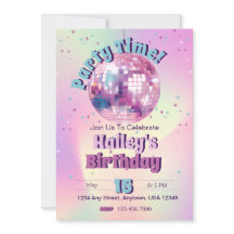 Pink Disco Birthday Party Invite