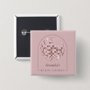 Pink Disco Boogie Bridal Shower Button