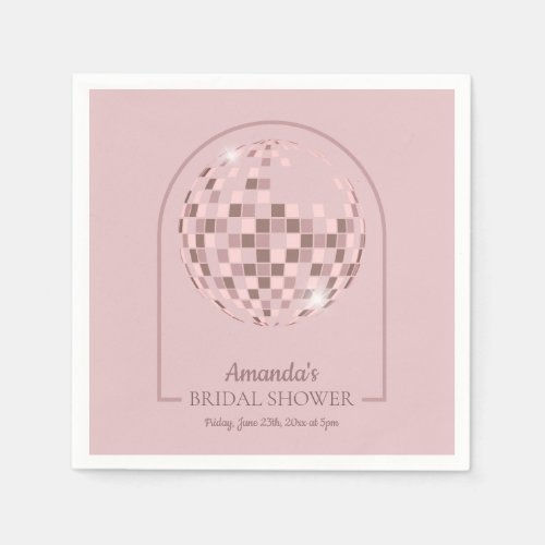 Pink Disco Boogie Bridal Shower Napkins