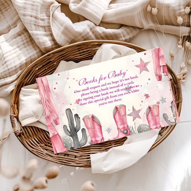 Pink Disco Cowgirl Baby Shower Books for Baby  Enclosure Card (Creator Uploaded)