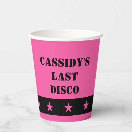 Pink Disco Cowgirl Bachelorette Party Paper Cups