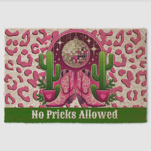 Pink Disco Cowgirl Boots & Cactus Fiber Doormat