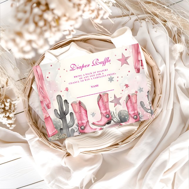 Pink Disco Cowgirl Diapper Raffle Enclosure Card (Creator Uploaded)