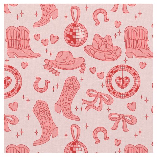 pink disco cowgirl hat country rodeo western retro fabric