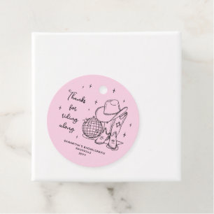 Pink Disco Cowgirl Last Rodeo Bachelorette Party Favor Tags