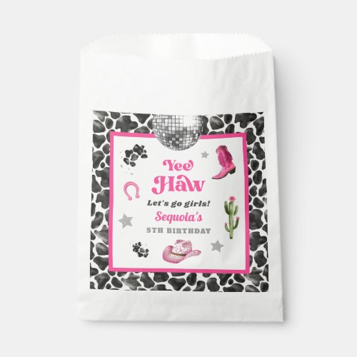 Pink Disco Cowgirl Party Favor Bags