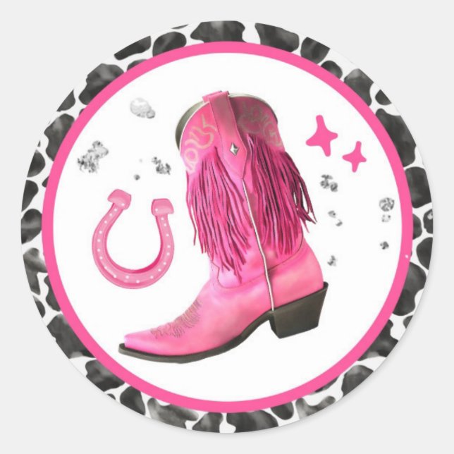 Pink Disco Cowgirl Stickers (Front)