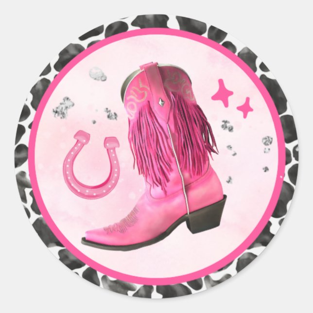 Pink Disco Cowgirl Stickers (Front)