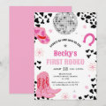 Pink Disco First Rodeo Wild West Girl 1st Birthday Invitation | Zazzle