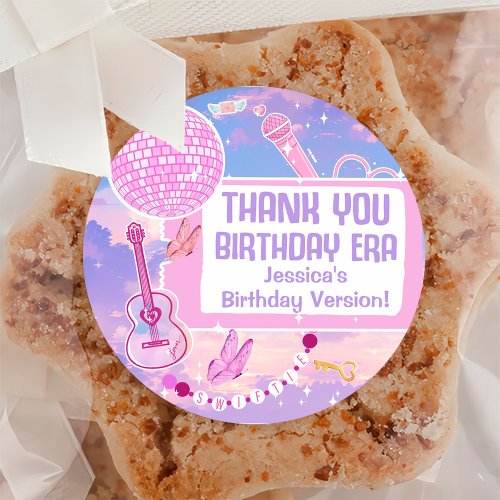 Pink Disco In Her Birthday Era Party  Classic Round Sticker