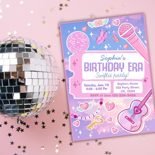 Pink Disco In My Birthday Era Birthday Invitation