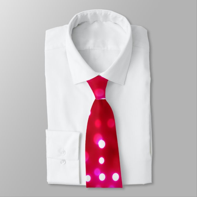 Pink Disco Lights Neck Tie (Tied)