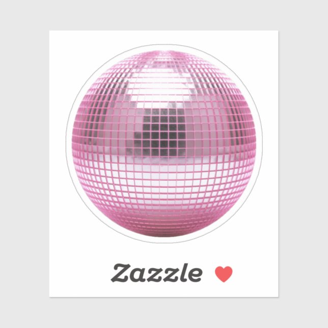 pink disco mirror sticker (Sheet)