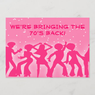 Pink Disco Theme 70's Party Invitation