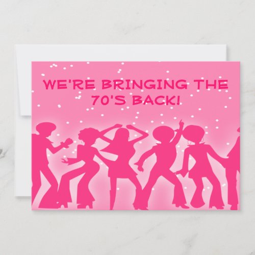 Pink Disco Theme 70's Party Custom Invitations