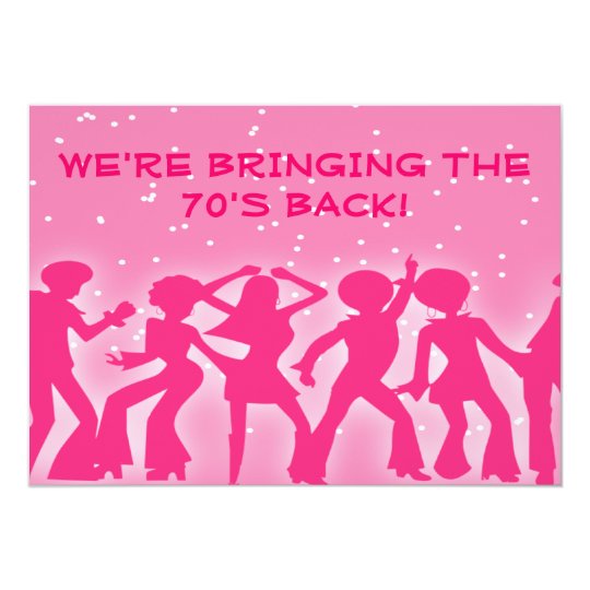 Pink Disco Theme 70's Party Invitation | Zazzle.com