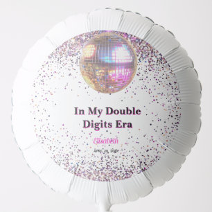 Pink Disco Trendy In My Double Digits Era Birthday Balloon