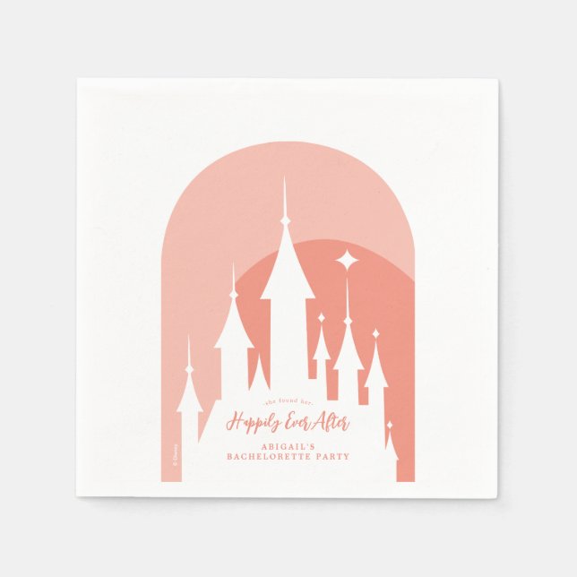Pink Disney Princess Castle Bachelorette Party Napkins (Front)