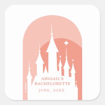 Pink Disney Princess Castle Bachelorette Party Square Sticker by DisneyPrincess at Zazzle