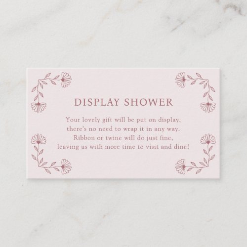 Pink Display Shower Card