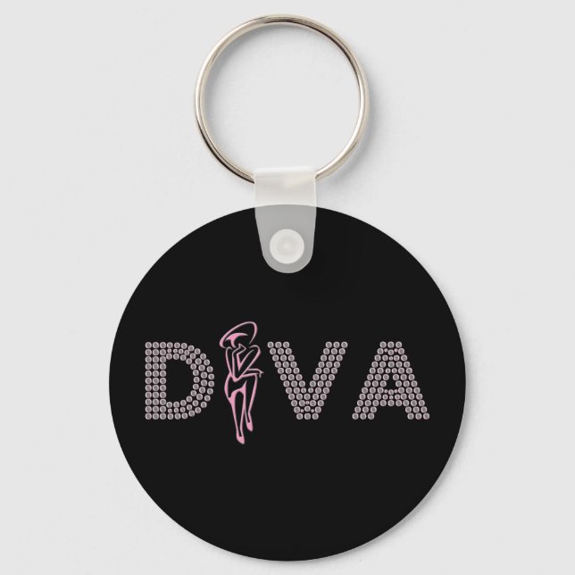 Pink Diva Keychain (Front)