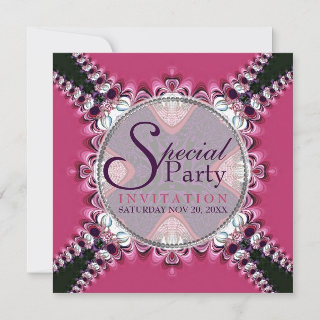 Pink Diva Princess Special Party Invitation (Front)