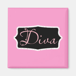 Pink Diva Word Art - Customized Magnet