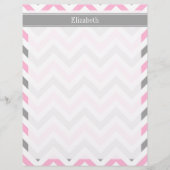Pink Dk Gray White LG Chevron Gray Name Monogram (Front)