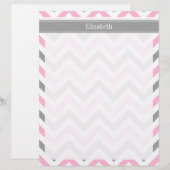 Pink Dk Gray White LG Chevron Gray Name Monogram (Front/Back)