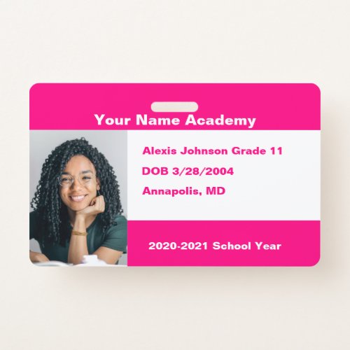 Pink Do It Yourself Custom Homeschool Photo Badge