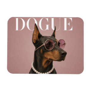 Pink Doberman Dog Covergirl Magnet