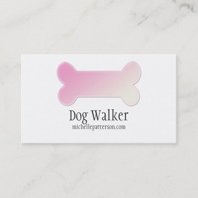 Pink Dog Bone Business Card Design 4 (Front)
