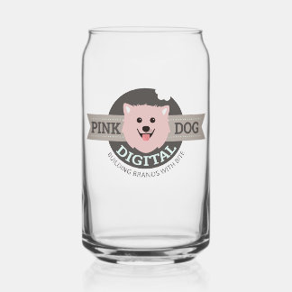 Pink Dog Digital Can Glass