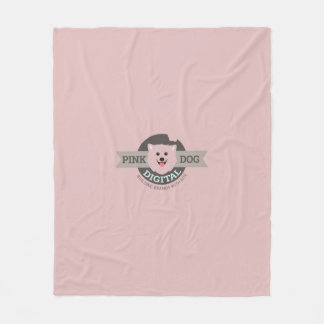 Pink Dog Digital Fleece Blanket