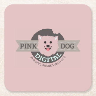 Pink Dog Digital Paper Coaster